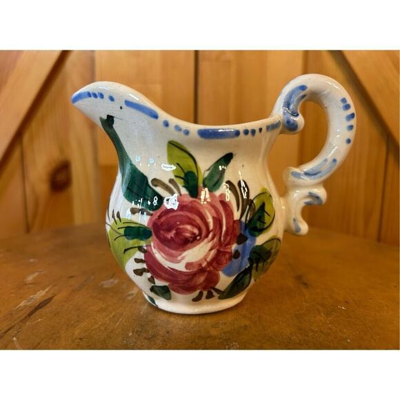 No Brand Other - Vintage Italian Painted Creamer - Signed (8142)